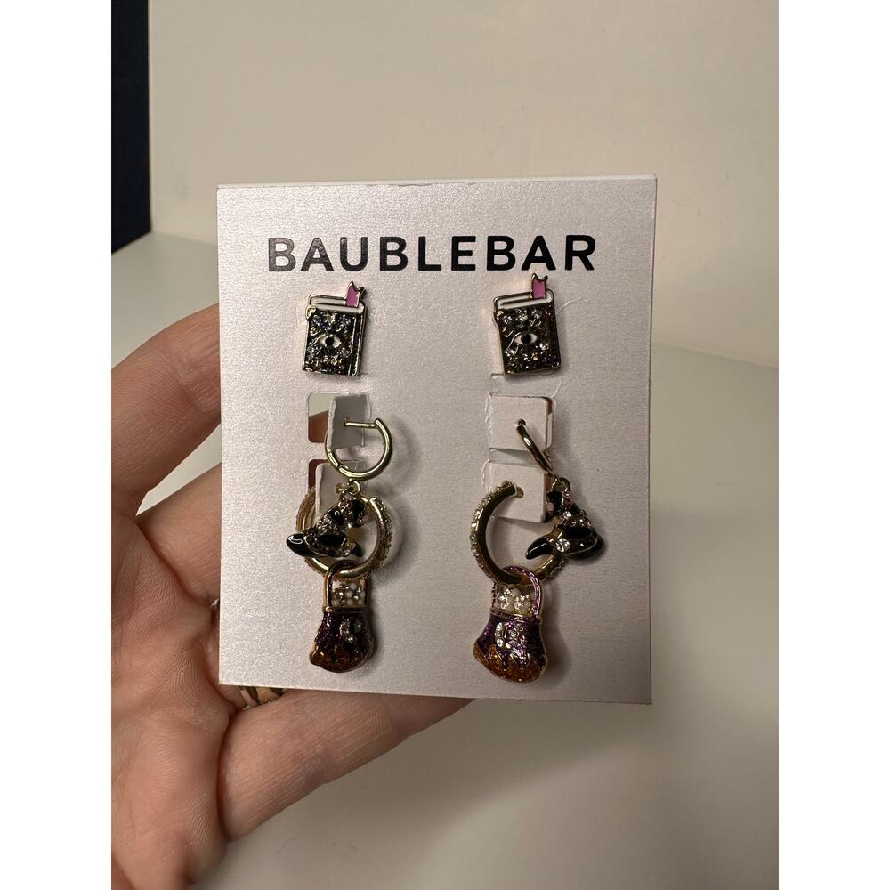 Anthropologie Baublebar Halloween Cast Your Spell Earring Set Witch Cauldron